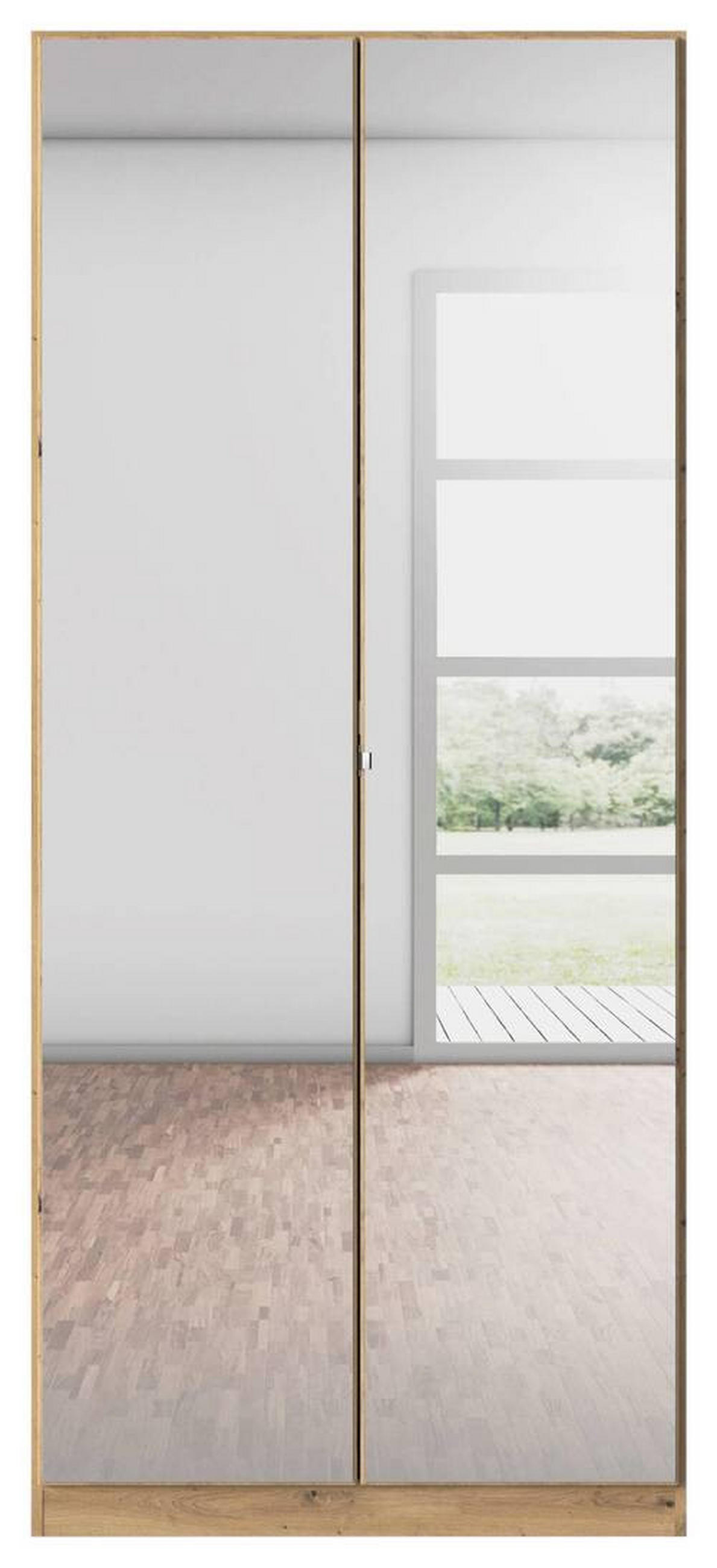 Dulap Cu Uși Rotative, 91/210/54 cm, argintiu, alb - argintiu/alb, Basics, metal/material pe bază de lemn (91/210/54cm)