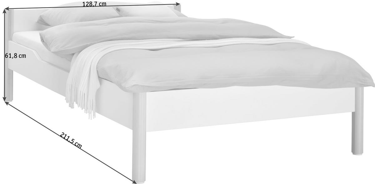 BETT 120/200 cm  in Weiss, Birkefarben   - Weiss/Birkefarben, Design, Holz/Holzwerkstoff (120/200cm) - Paidi