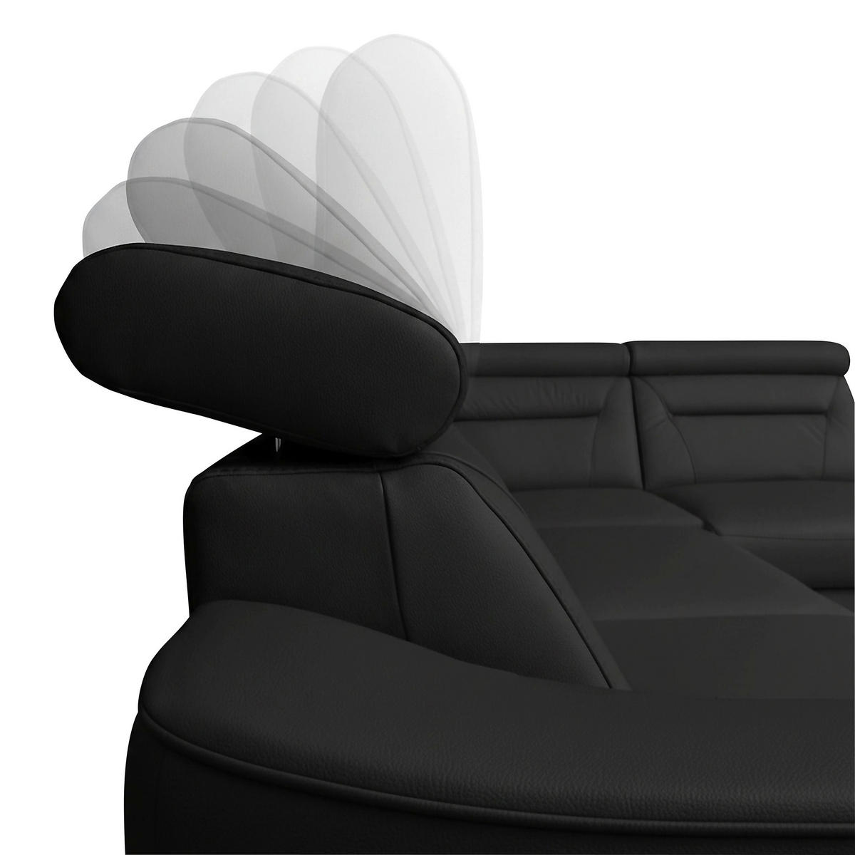 ECKSOFA Schwarz Echtleder Lederlook Bettkasten, Schlaffunktion, Rücken echt, Kopfteilverstellung  - Wengefarben/Schwarz, Design, Leder/Holz (260/212cm) - Celina Home