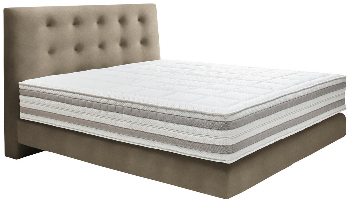 BOXSPRINGBETT 200/200 cm  in Schlammfarben  - Schlammfarben, KONVENTIONELL, Holz/Textil (200/200cm) - Dieter Knoll