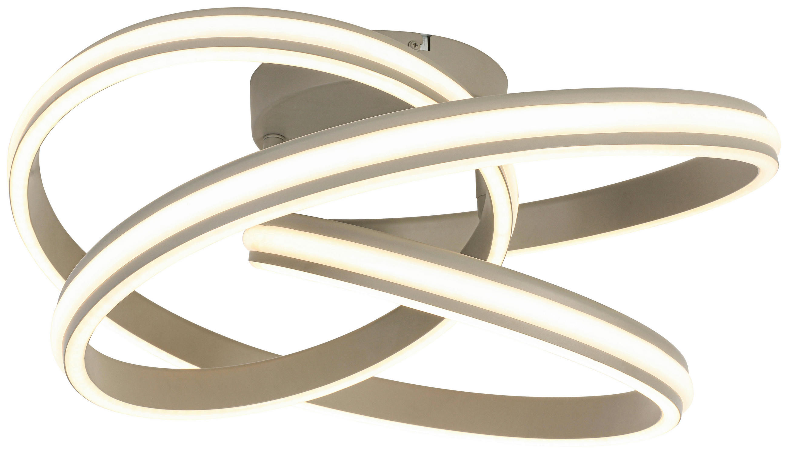 DECKENLEUCHTE 48/52/23 cm   - Sandfarben/Weiß, Trend, Kunststoff/Metall (48/52/23cm) - Novel