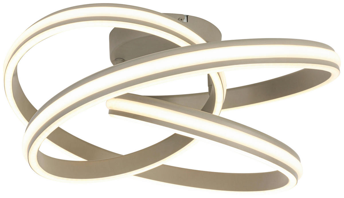 DECKENLEUCHTE 48/52/23 cm   - Sandfarben/Weiß, Trend, Kunststoff/Metall (48/52/23cm) - Novel