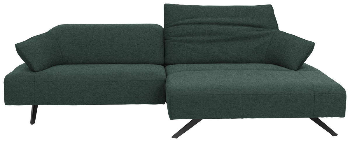 ECKSOFA in Struktur Türkis  - Türkis/Anthrazit, Design, Textil/Metall (276/165cm) - Himolla
