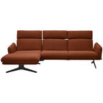 ECKSOFA in Flachgewebe Rostfarben  152/259 cm  - Rostfarben/Schwarz, Design, Textil/Metall (152/259cm) - Dieter Knoll