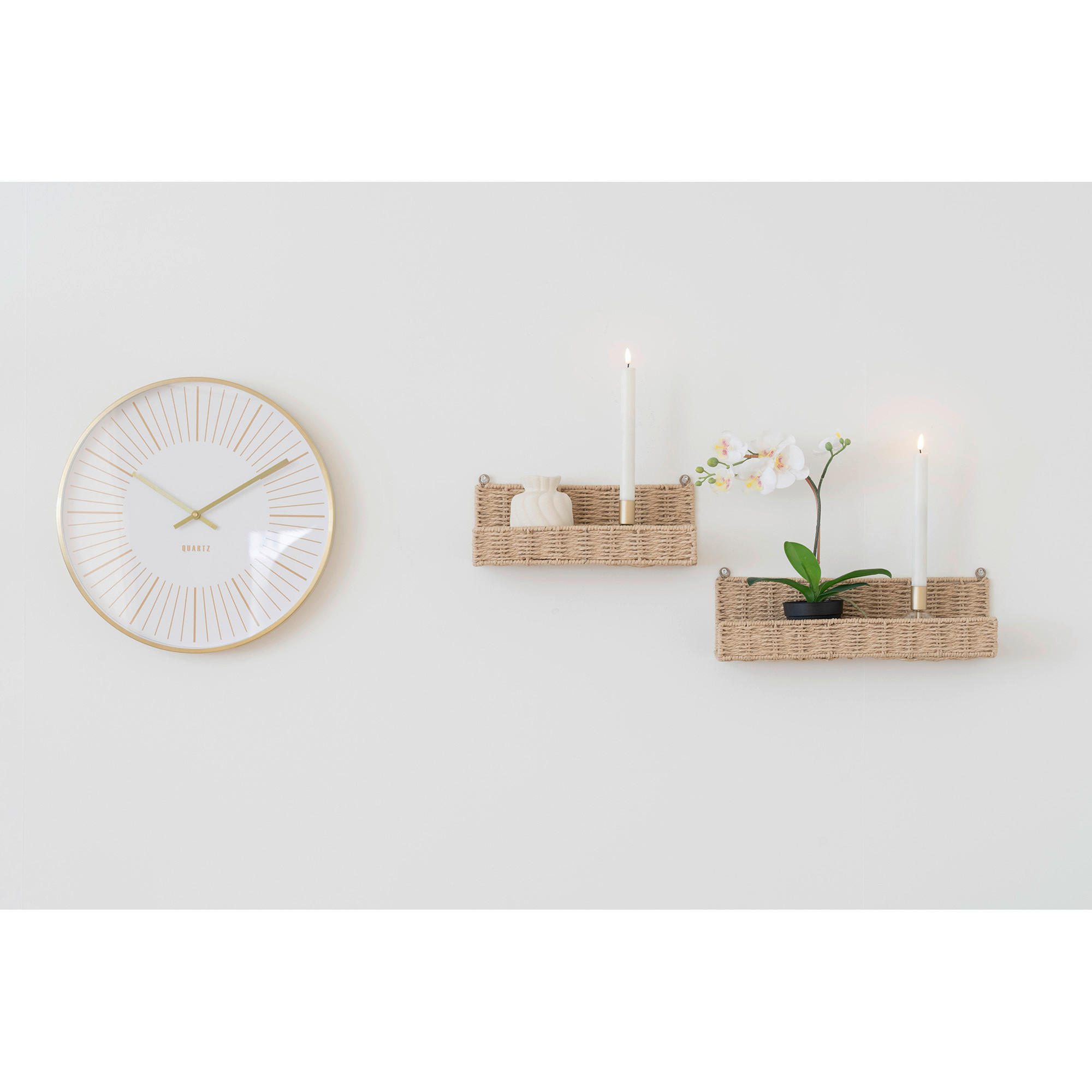 VÄGGHYLLPLAN  - ljusbrun, Design, metall/papper