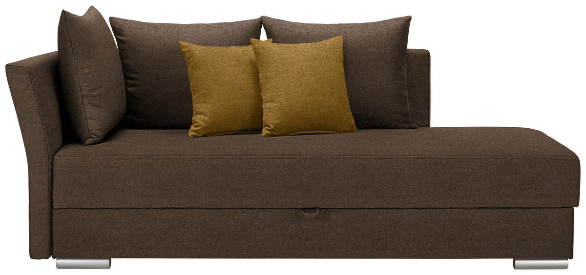 LIEGE  in Webstoff Dunkelbraun  - Chromfarben/Dunkelbraun, Design, Kunststoff/Textil (220/93/100cm) - Xora