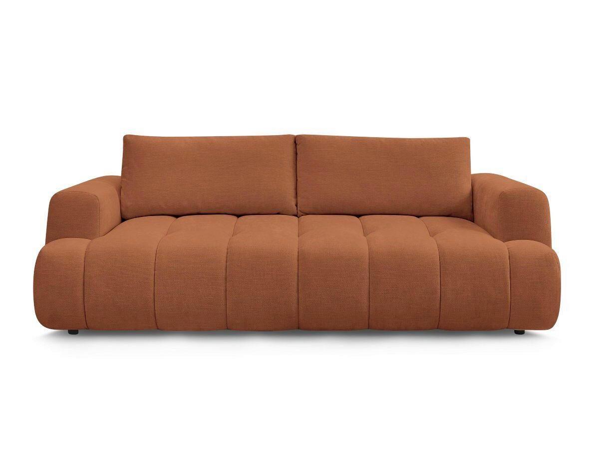 SCHLAFSOFA FUJI Leinenoptik Orange  inkl.  - Schwarz/Orange, MODERN, Kunststoff/Textil (251/113/88cm)
