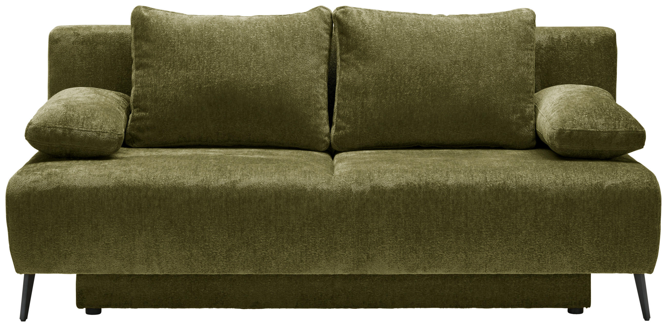 SCHLAFSOFA  mit Liegefunktion, Rücken echt Webstoff Grün  - Schwarz/Grün, MODERN, Textil/Metall (200/90/100cm) - Ti'me