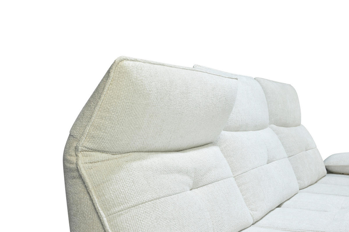 ECKSOFA Creme Chenille  - Creme/Schwarz, Design, Kunststoff/Textil (314/162cm) - Livetastic