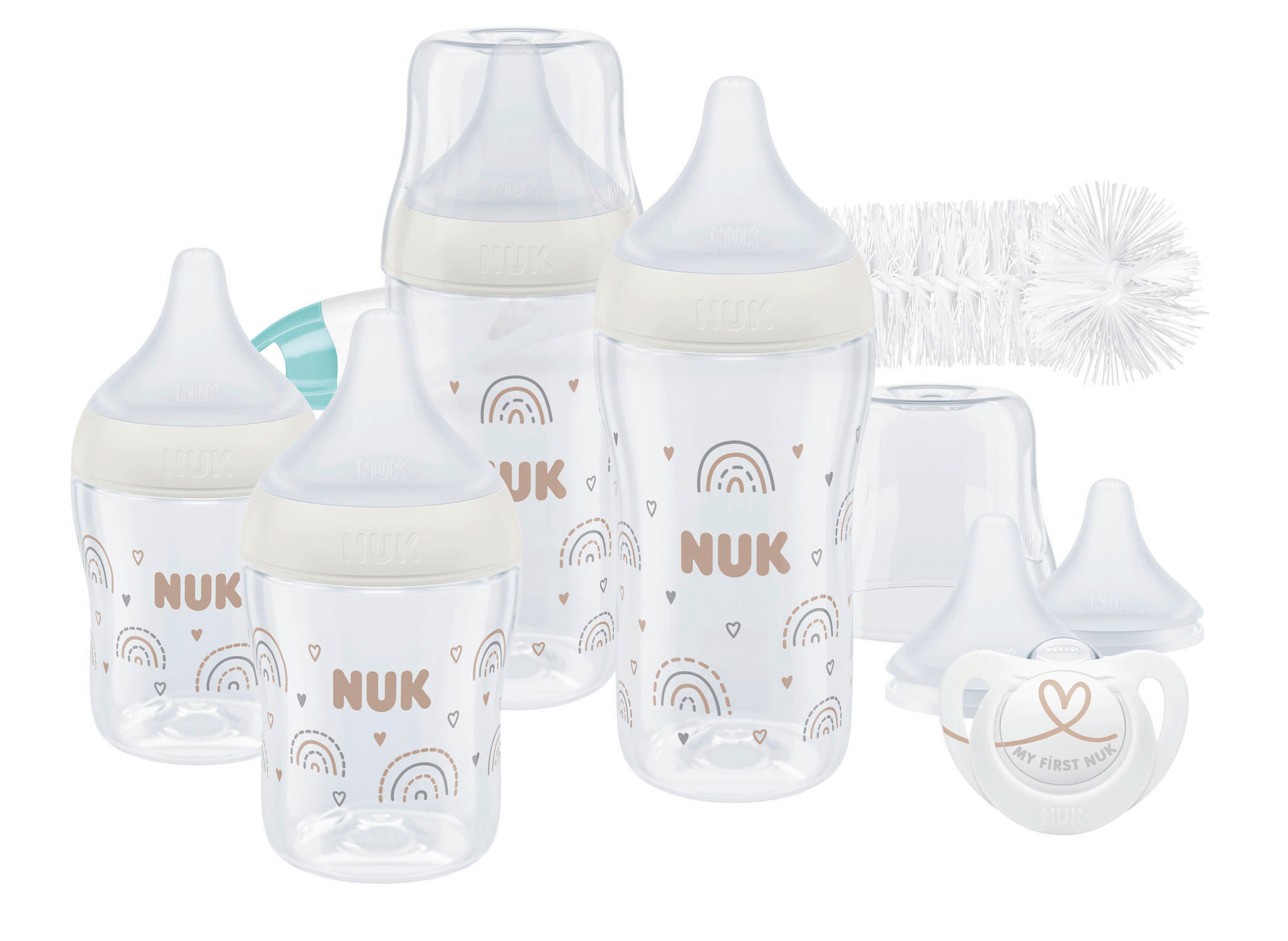 FLÄSCHCHENSET Perfect Match 8-teilig  - Transparent/Beige, Basics, Kunststoff (7,4/33,6/25,5cm) - NUK