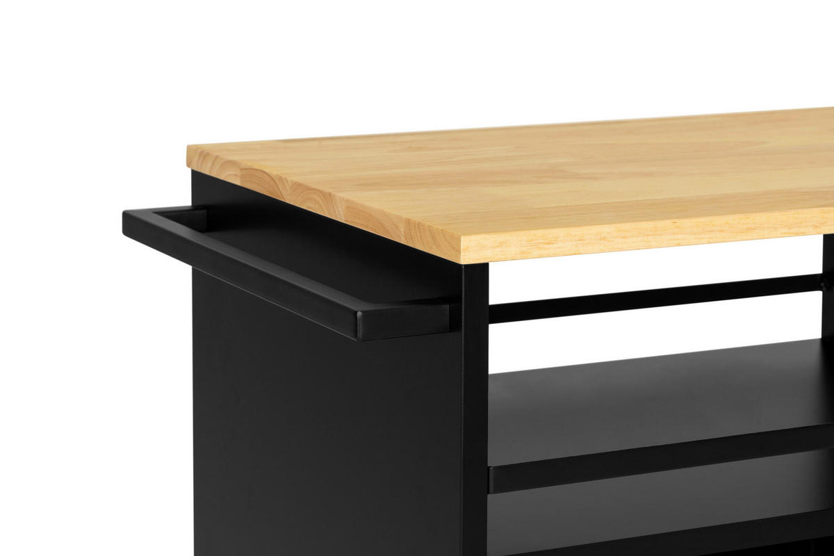 SERVÍROVACÍ VOZÍK, černá, přírodní barvy, 50/38/78 cm - černá/přírodní barvy, Design, kov/dřevo (50/38/78cm) - MID.YOU