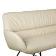 SITZBANK 201,5/87/67,5 cm Echtleder Schwarz, Beige  - Beige/Schwarz, Design, Leder/Metall (201,5/87/67,5cm) - Dieter Knoll