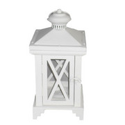 LATERNE 16X5,33,5X16,5CM - Weiß, ROMANTIK / LANDHAUS, Glas/Holz (16,5/16,5/33,5cm) - Ambia Home