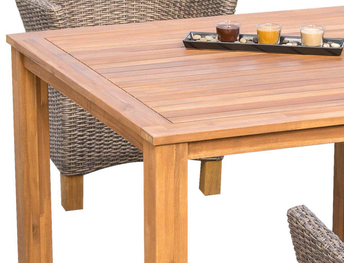 GARTENTISCHGRUPPE  - Naturfarben/Braun, ROMANTIK / LANDHAUS, Holz/Kunststoff - Ambia Garden