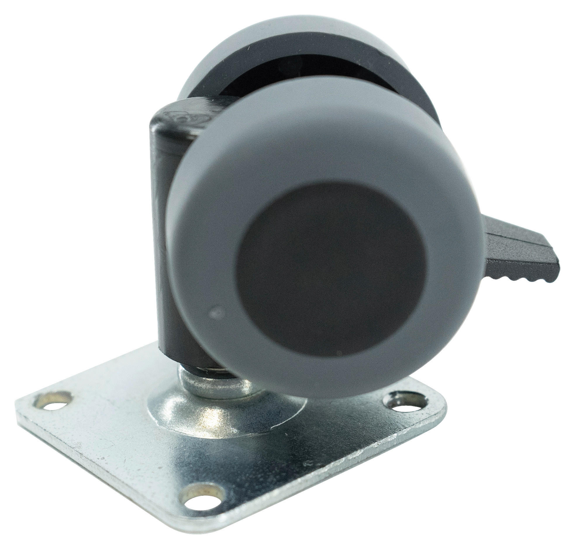 MÖBELROLLEN Metall, Kunststoff Grau, Schwarz, Silberfarben  - Silberfarben/Schwarz, KONVENTIONELL, Kunststoff/Metall (22,1-33/6,2-6,5/0,4-1,2cm) - Moderano