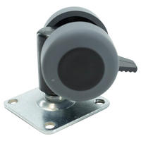 MÖBELROLLEN Metall, Kunststoff Grau, Schwarz, Silberfarben  - Silberfarben/Schwarz, KONVENTIONELL, Kunststoff/Metall (22,1-33/6,2-6,5/0,4-1,2cm) - Moderano