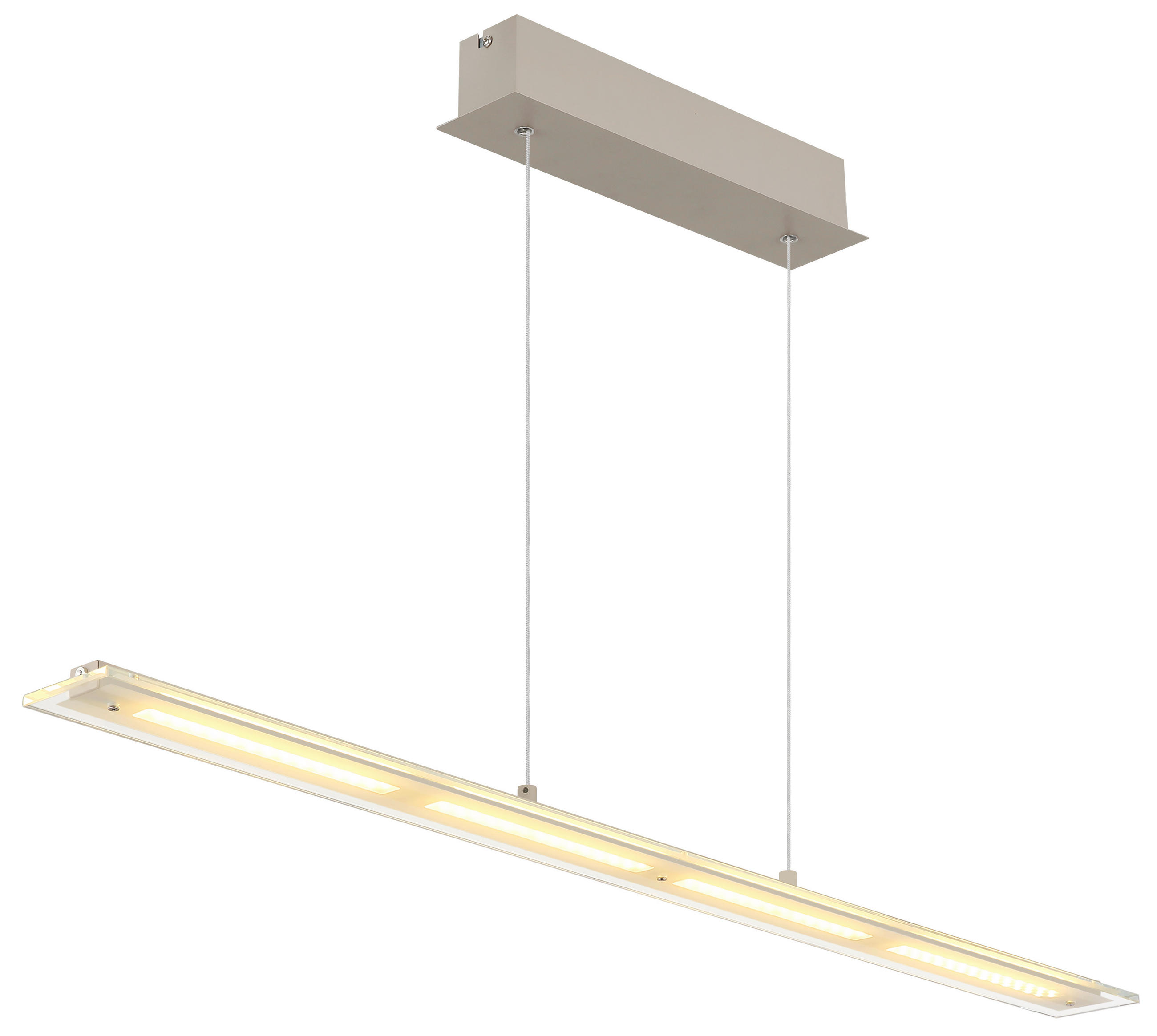 LED-HÄNGELEUCHTE Novak 115/9/150 cm  - Sandfarben/Klar, Design, Glas/Kunststoff (115/9/150cm) - Globo