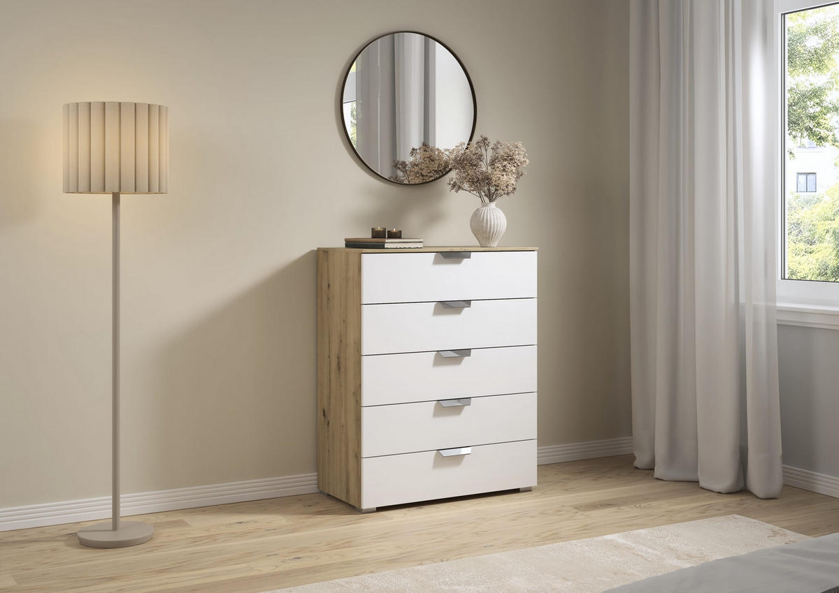 KOMMODE  in 80/100/43 cm  - Chromfarben/Weiß, Design, Holzwerkstoff/Metall (80/100/43cm) - Carryhome