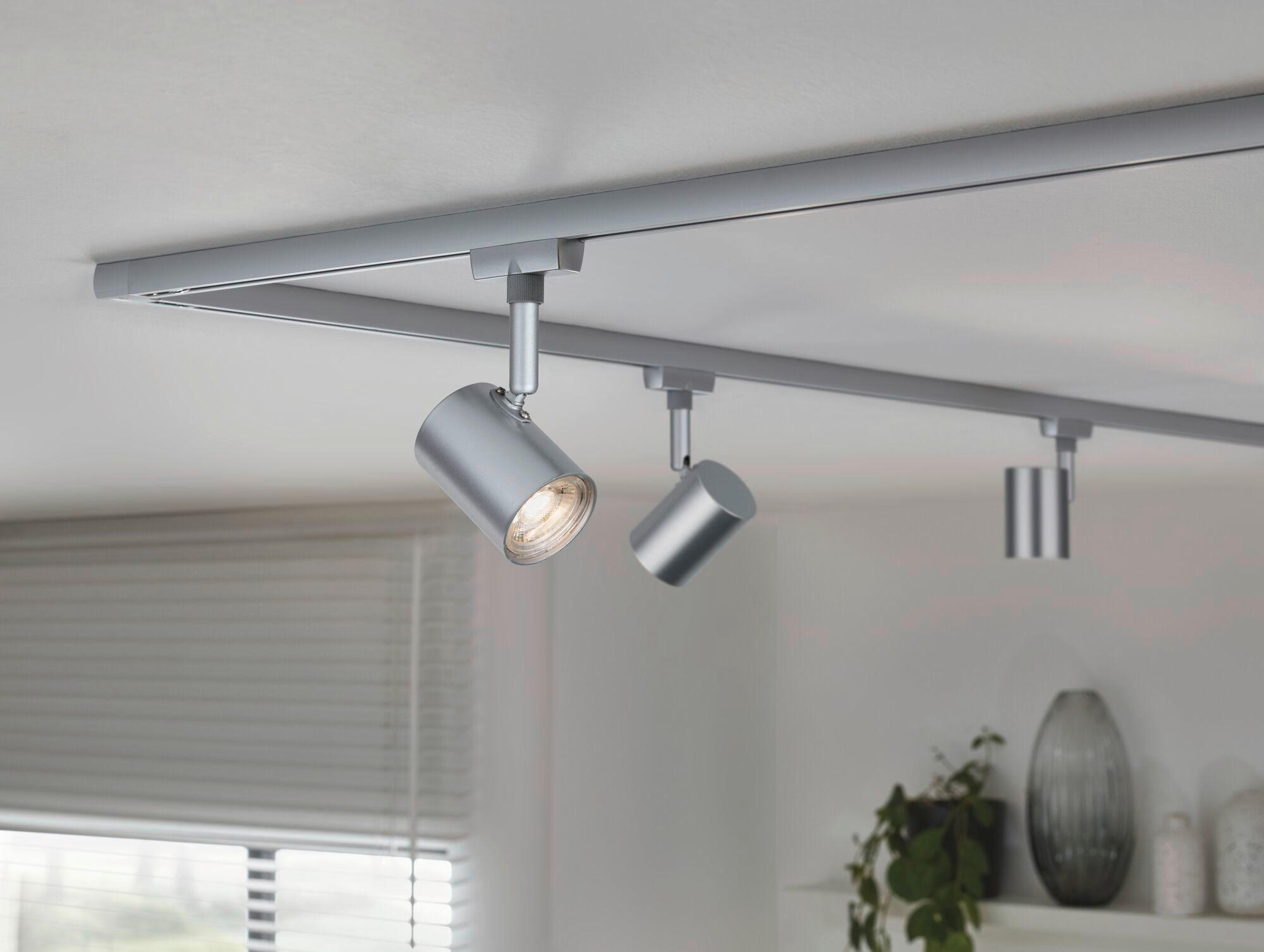 SCHIENENSYSTEM-STRAHLER - Chromfarben, Design, Glas/Metall (15/7/5cm) - Paulmann