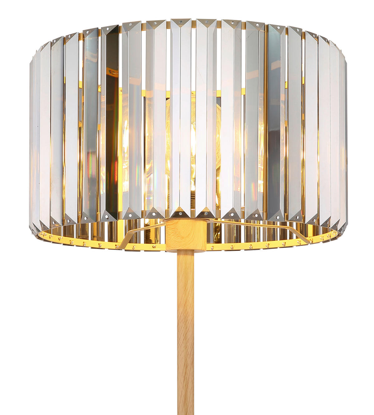 STOJACÍ LAMPA, 35/150 cm  - šedá/hnědá, Trend, kov/sklo (35/150cm)