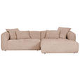 ECKSOFA Rosa Flachgewebe  - Schwarz/Rosa, KONVENTIONELL, Kunststoff/Textil (280/170cm) - Carryhome