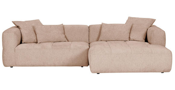 ECKSOFA Rosa Flachgewebe - Schwarz/Rosa, KONVENTIONELL, Kunststoff/Textil (280/170cm) - Carryhome