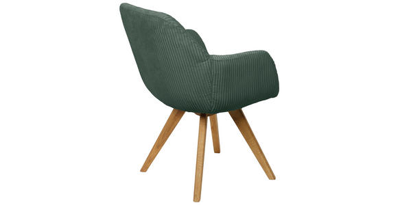 ARMLEHNSTUHL in Cord - Eichefarben/Grün, KONVENTIONELL, Holz/Textil (61/64/58cm) - Linea Natura