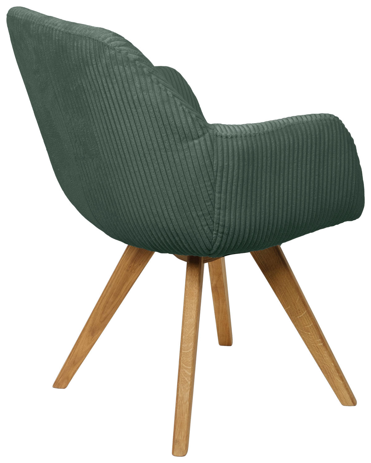 ARMLEHNSTUHL  in Cord  - Eichefarben/Grün, KONVENTIONELL, Holz/Textil (61/64/58cm) - Linea Natura