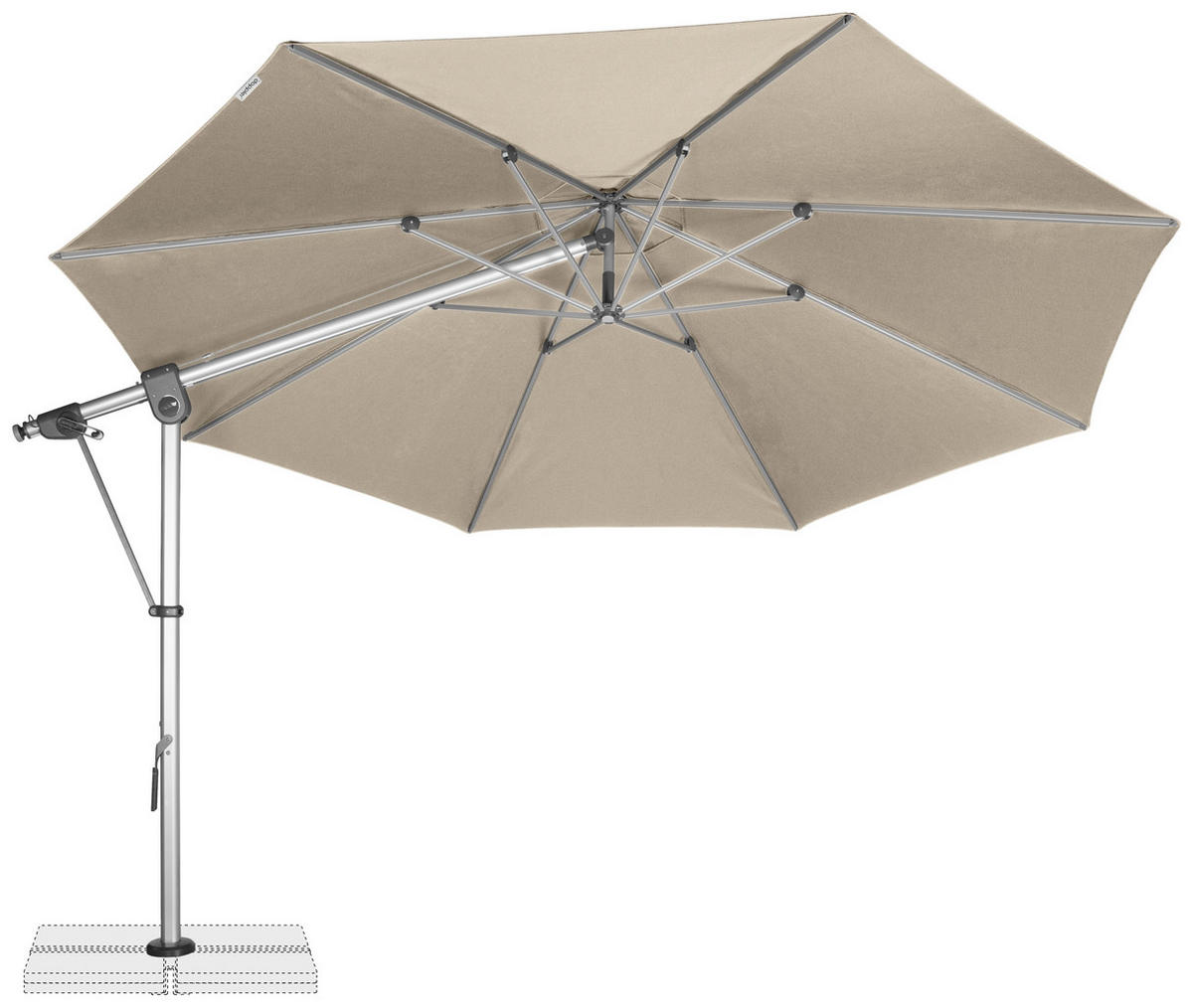 AMPELSCHIRM 350 cm Sandfarben  - Sandfarben/Silberfarben, Basics, Textil/Metall (350/350cm) - Doppler