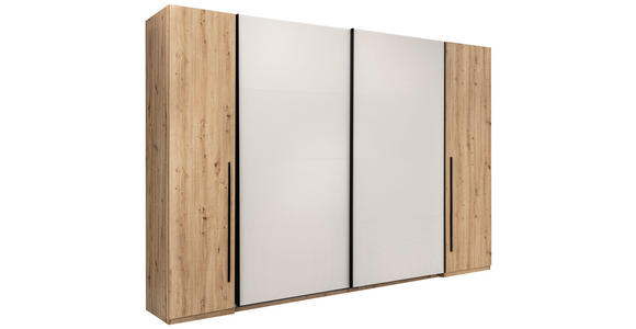 DREHTÜRENSCHRANK  in Kaschmir, Eiche Artisan  - Kaschmir/Schwarz, KONVENTIONELL, Holzwerkstoff/Metall (312,4/226,5/61,5cm) - Carryhome