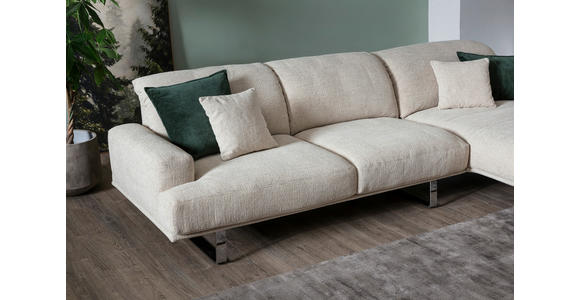 ECKSOFA in Webstoff Champagner  - Champagner, Design, Textil/Metall (304/184cm) - Dieter Knoll