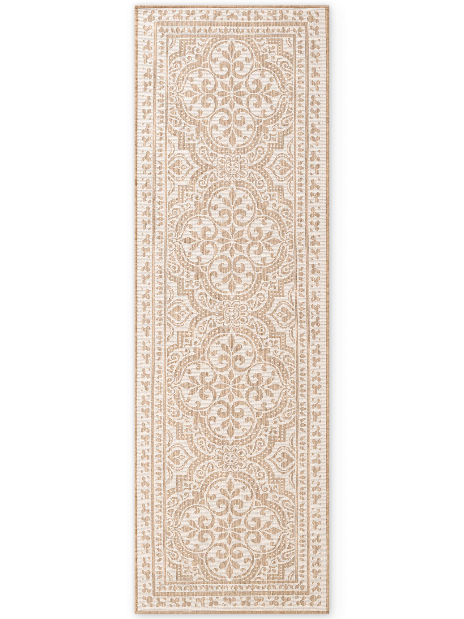 LÄUFER 80/250 cm Duet  - Sandfarben/Weiß, Design, Kunststoff (80/250cm) - Novel