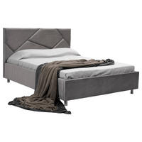 PAT TAPIȚAT 160x200 cm  in gri  - gri, Design, metal/textil (160/200cm) - Hom`in