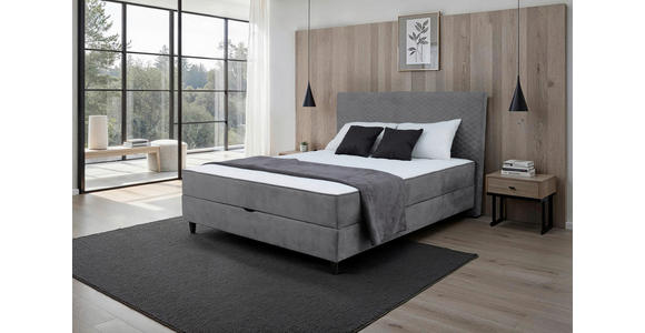 BOXBETT 120/200 cm  in Graublau  - Graublau/Schwarz, KONVENTIONELL, Kunststoff/Textil (120/200cm) - Carryhome