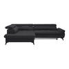 ECKSOFA in Chenille Schwarz  - Schwarz, Modern, Textil/Metall (201/296cm) - Livetastic