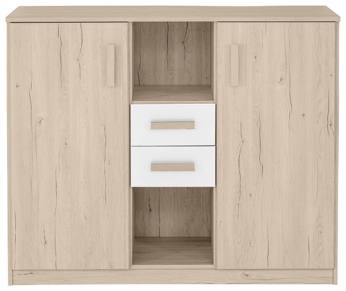 KOMMODE 124/105/41 cm  in Eichefarben, Weiß  - Eichefarben/Weiß, Design, Holzwerkstoff/Kunststoff (124/105/41cm) - MID.YOU