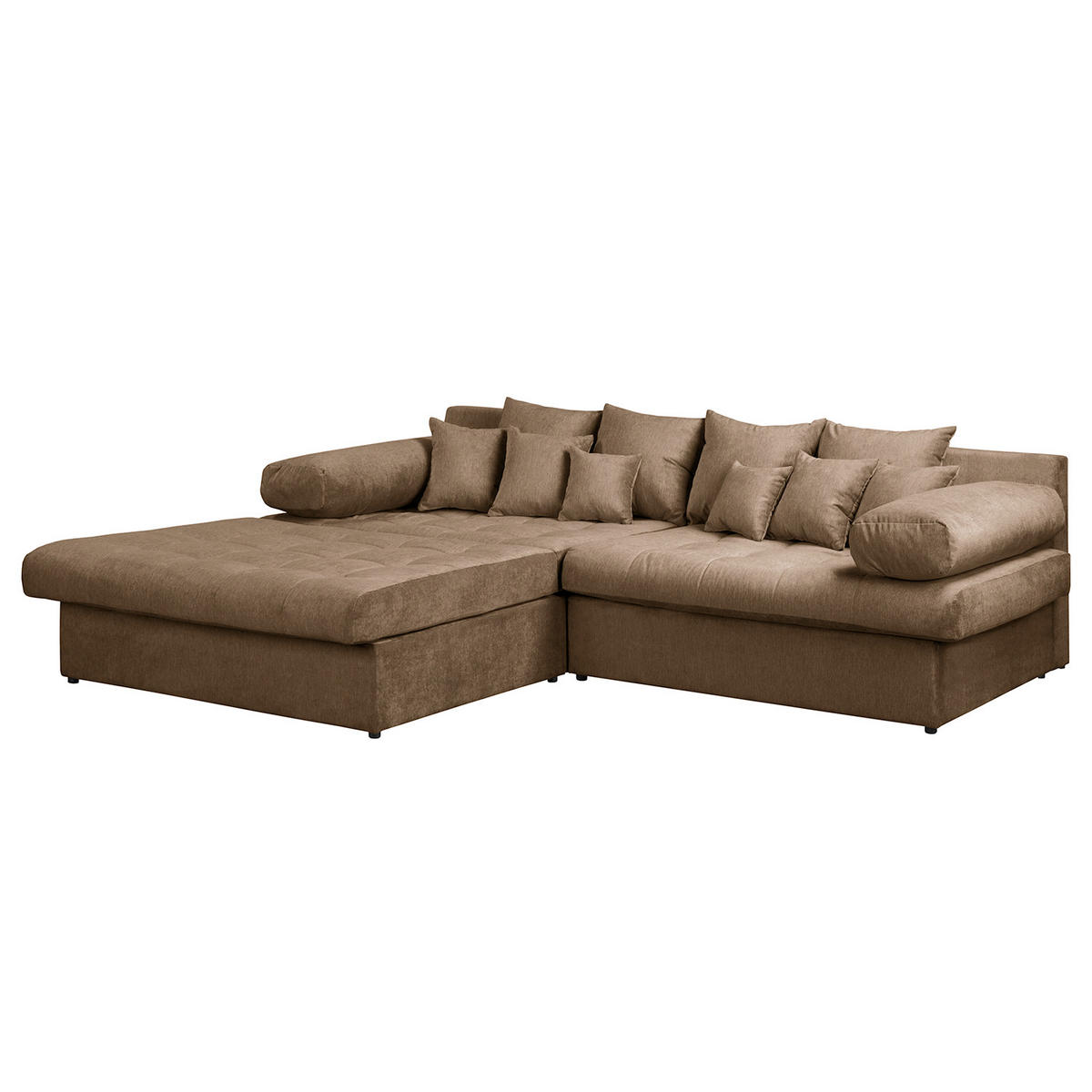 ECKSOFA Naomi Braun Mikrofaser Rückenkissen  - Schwarz/Braun, Design, Kunststoff/Textil (243/284cm) - P & B