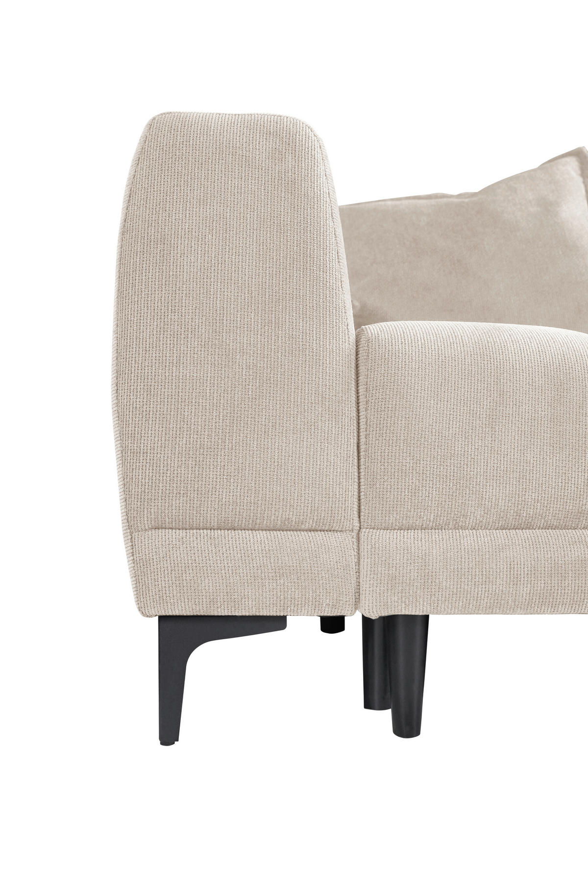 SCHLAFSOFA  mit Bettkasten erhältlich, Bettfunktion erhältlich Struktur Beige  - Beige/Schwarz, Design, Holz/Textil (247/94/90cm) - MID.YOU