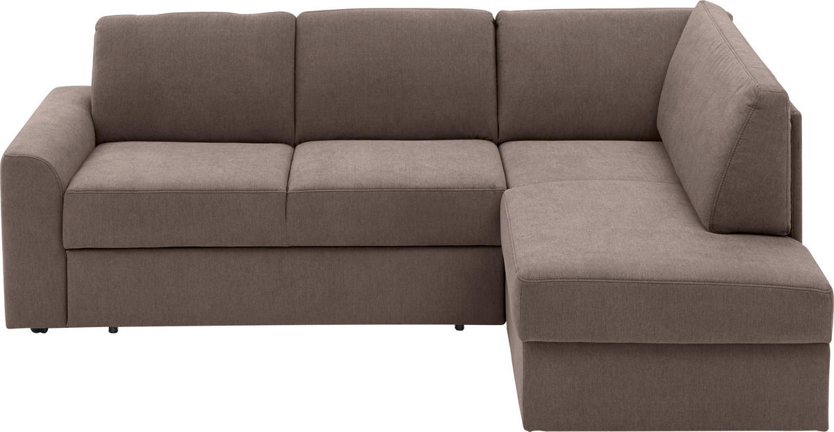 ECKSOFA in Mikrofaser Braun  224/165 cm  - Schwarz/Braun, KONVENTIONELL, Textil (224/165cm) - Xora