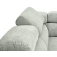 ECKSOFA Grau Flachgewebe  - Chromfarben/Grau, KONVENTIONELL, Textil/Metall (224/282cm) - Hom`in