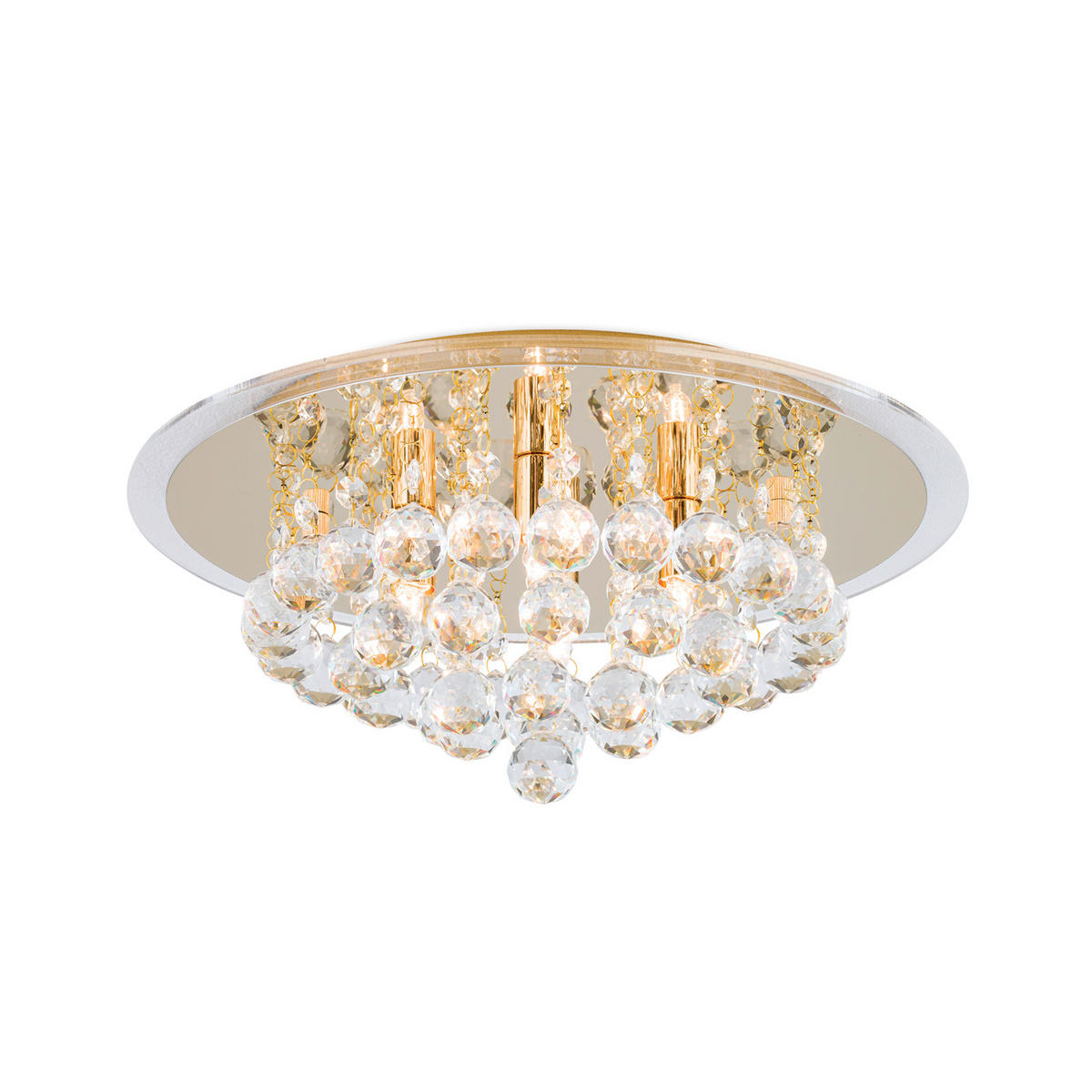 KRISTALL-DECKENLEUCHTE Gloria 38/15 cm   - Goldfarben, LIFESTYLE, Glas/Metall (38/15cm)