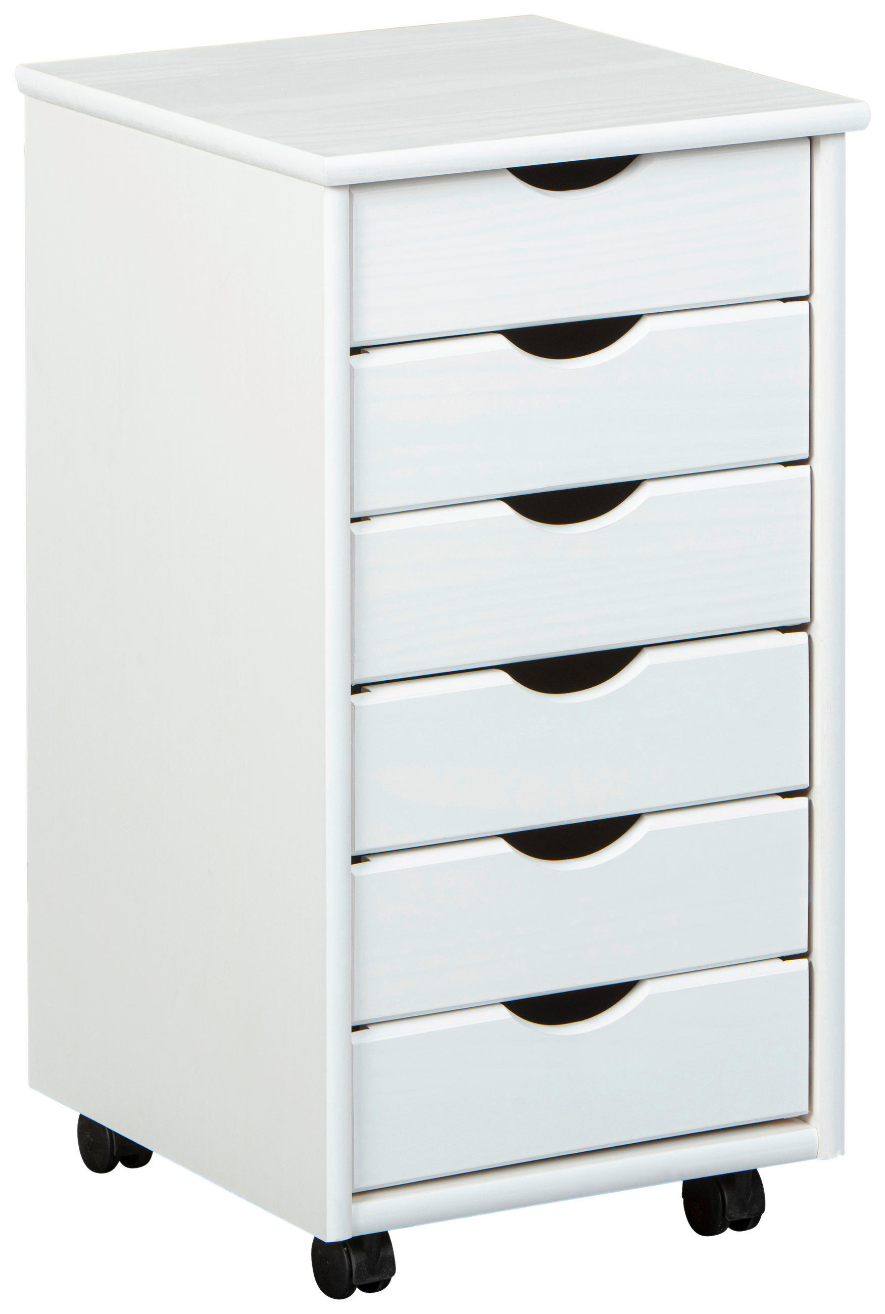 ROLLCONTAINER Kiefer massiv Weiß  - Weiß, Basics, Holz/Kunststoff (35/65/40cm) - MID.YOU