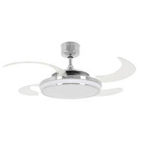 DECKENVENTILATOR  122/41 cm    - Chromfarben/Transparent, Basics, Kunststoff/Metall (122/41cm) - P & B