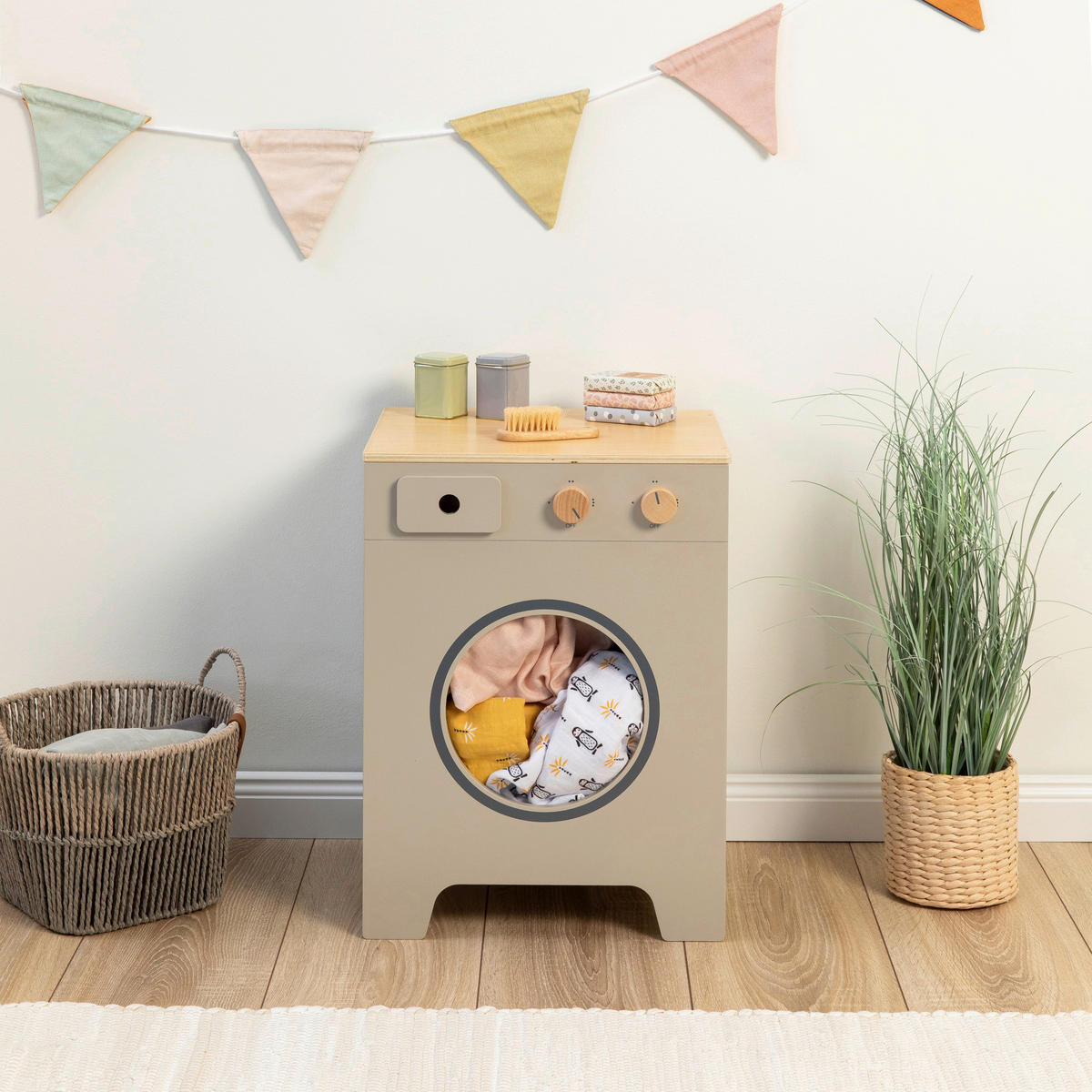 KINDERKÜCHE MIX & MATCH - Naturfarben/Grau, Basics, Holz/Holzwerkstoff (35/31,5/48cm) - MUSTERKIND