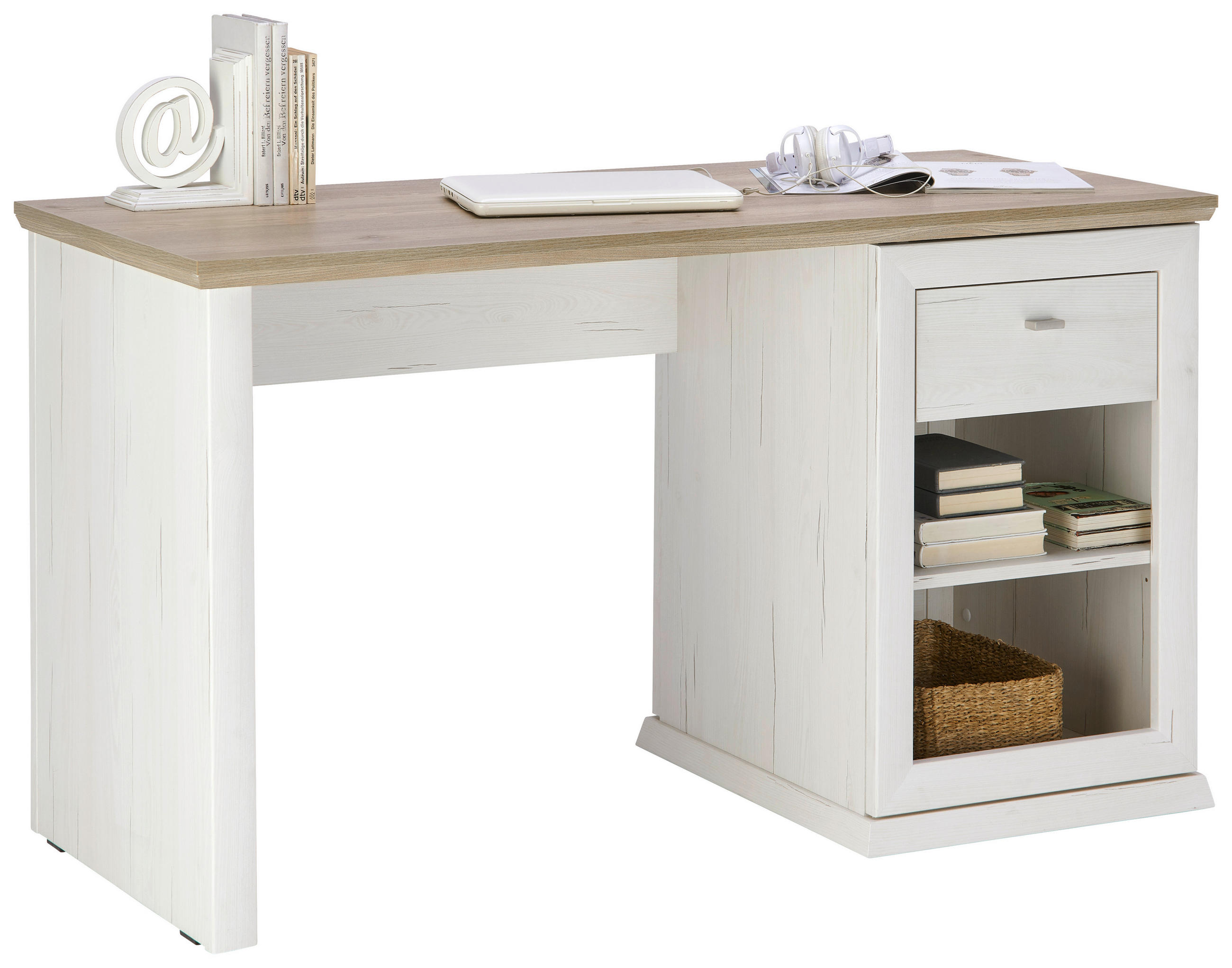 PSACÍ STŮL - bílá/šedá, Lifestyle, kov/kompozitní dřevo (135/59/76cm) - Hom`in