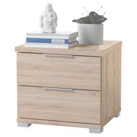 Noptieră, 46/43/42 cm, stejar Sonoma - stejar Sonoma/argintiu, Design, plastic/material pe bază de lemn (46/43/42cm) - Boxxx