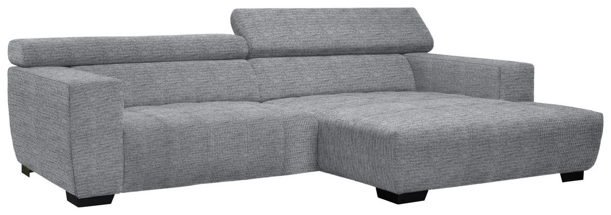 ECKSOFA in Webstoff Grau  - Schwarz/Grau, Konventionell, Textil/Metall (279/182cm) - Hom`in