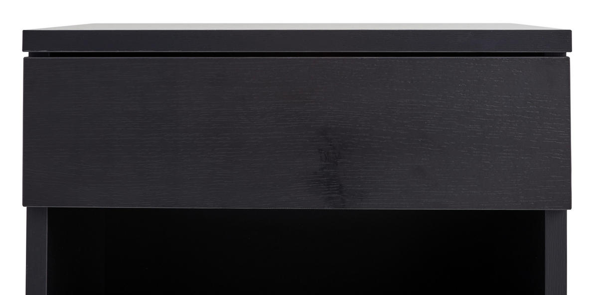 NACHTSCHRANK 40/55/35 cm  - Schwarz, MODERN, Holzwerkstoff/Metall (40/55/35cm) - Livetastic