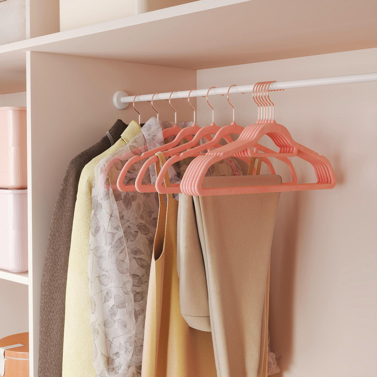 KLEIDERBÜGEL Metall, Kunststoff  - Rosa, Basics, Kunststoff/Metall (42,7/22/0,6cm)