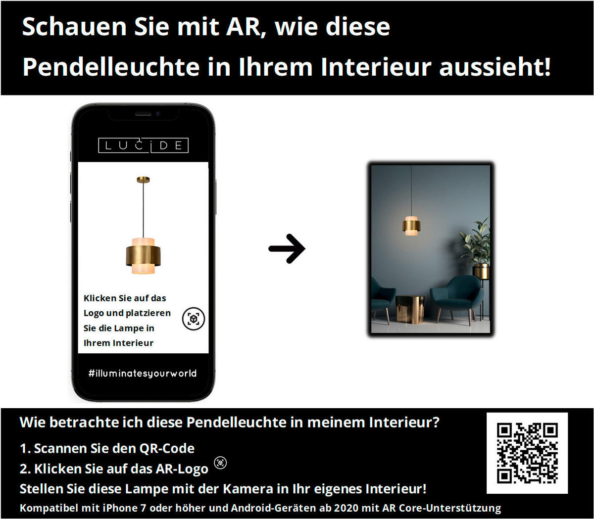 PENDELLEUCHTE FIRMIN 30/30/150 cm   - LIFESTYLE, Glas (30/30/150cm) - Lucide
